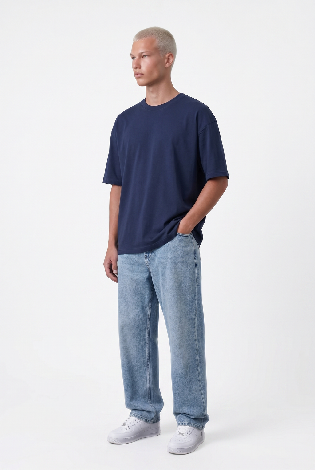 Basic Oversized T-Shirt 24/1 Navy