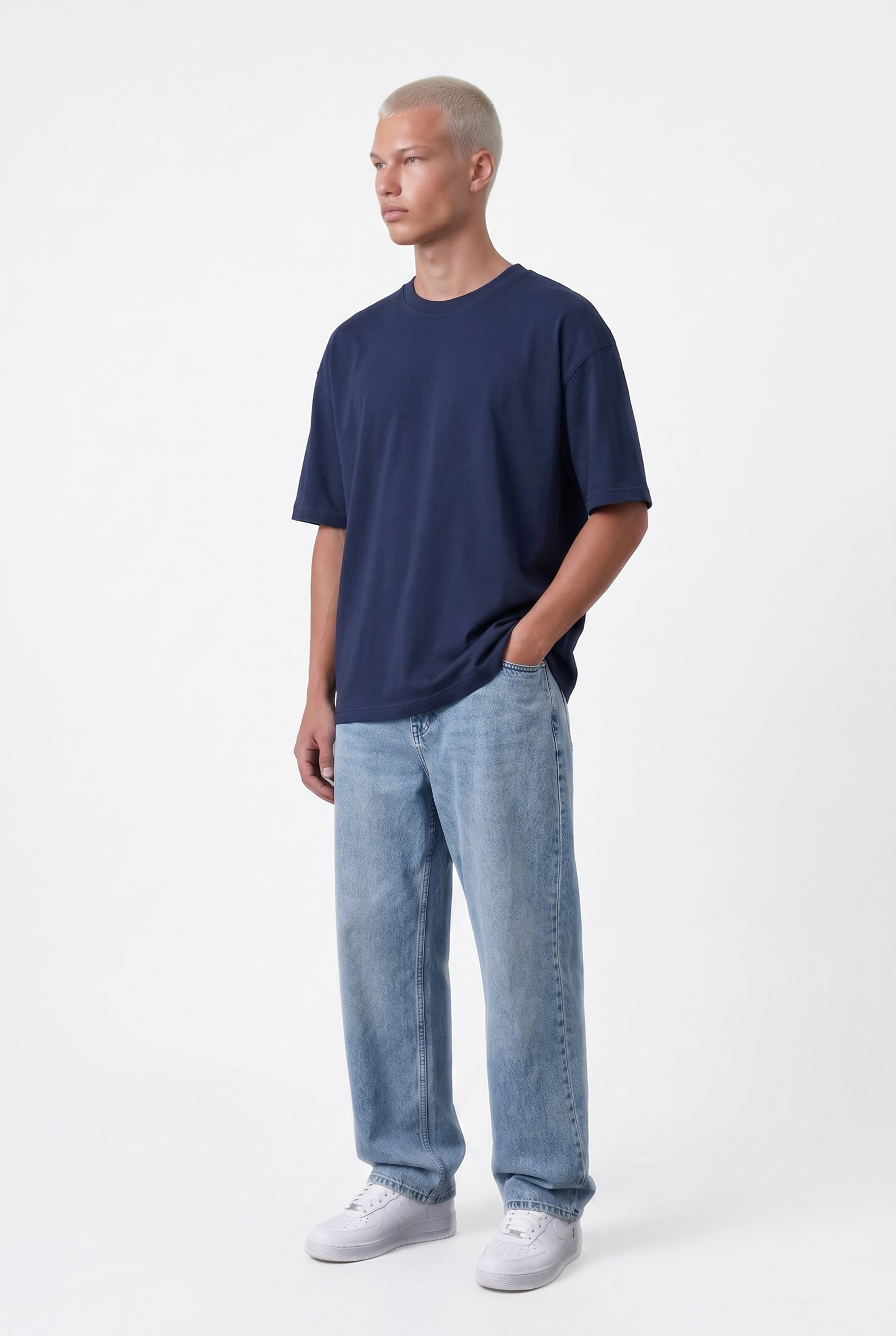 Basic Oversized T-Shirt 24/1 Navy