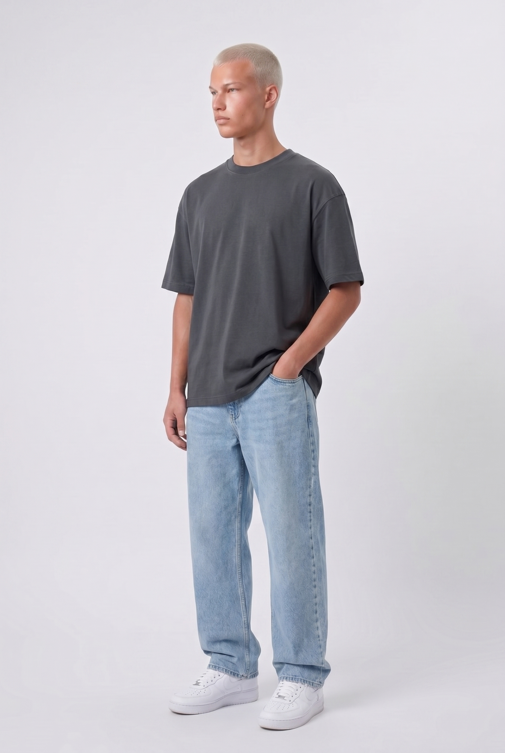Basic Oversized T-Shirt 24/1 Smoked