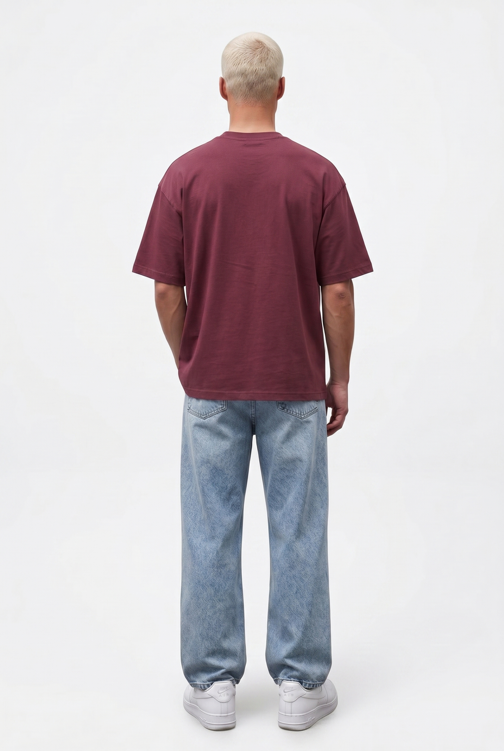 Basic Oversized T-Shirt 24/1 Burgundy