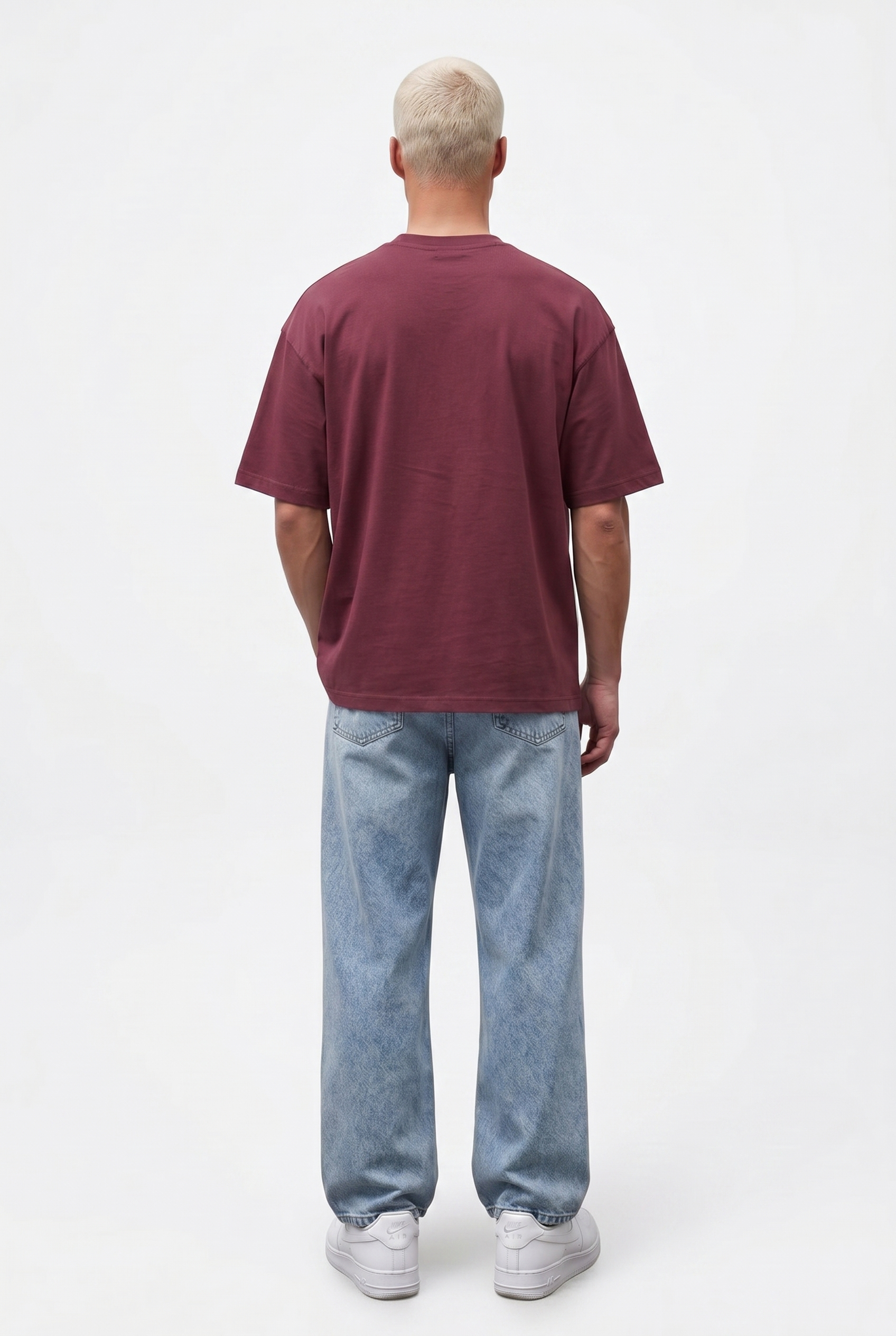 Basic Oversized T-Shirt 24/1 Burgundy