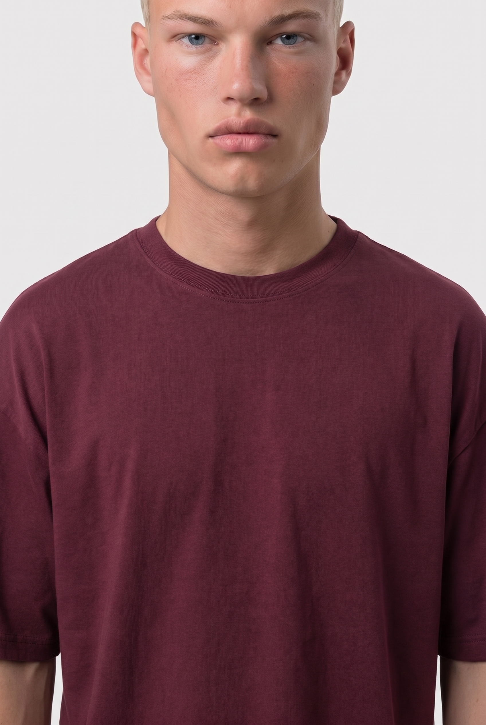 Basic Oversized T-Shirt 24/1 Burgundy