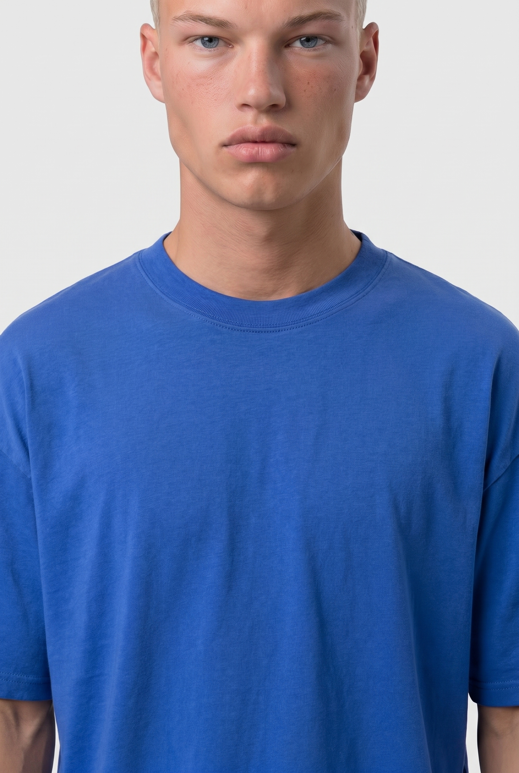 Basic Oversized T-Shirt 24/1 Sax Blue