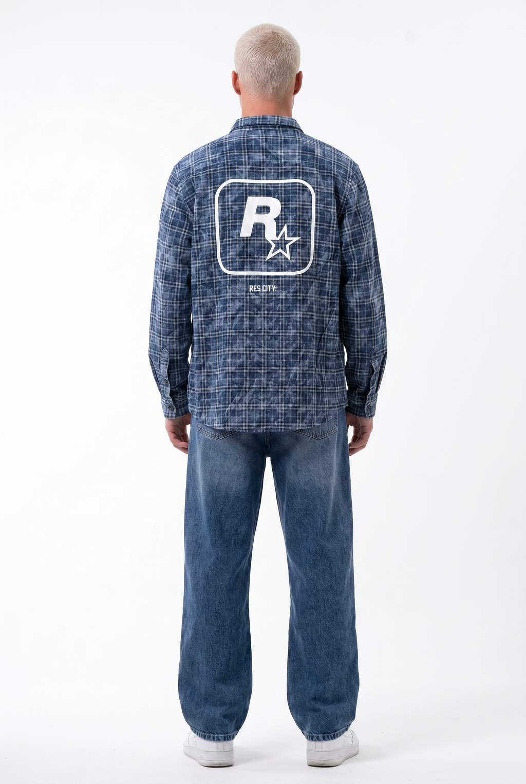 R Oversized Shirt Blue
