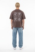 Embroidered Oversized T-Shirt Brown