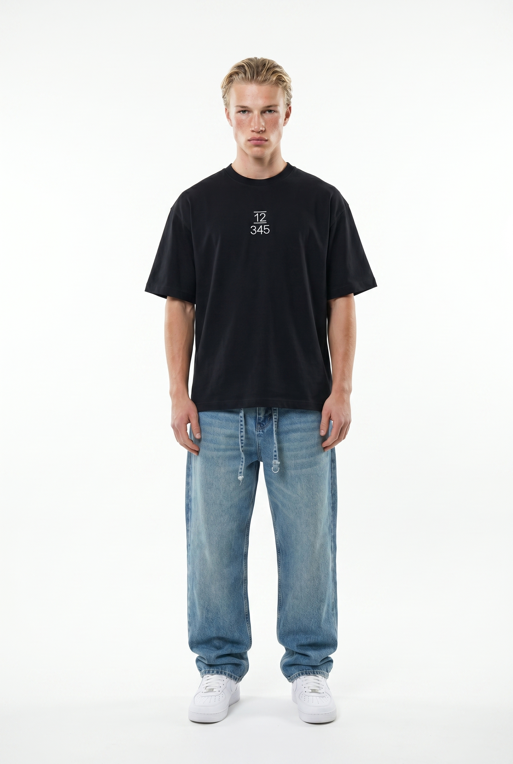 Embroidered Oversized T-Shirt Black