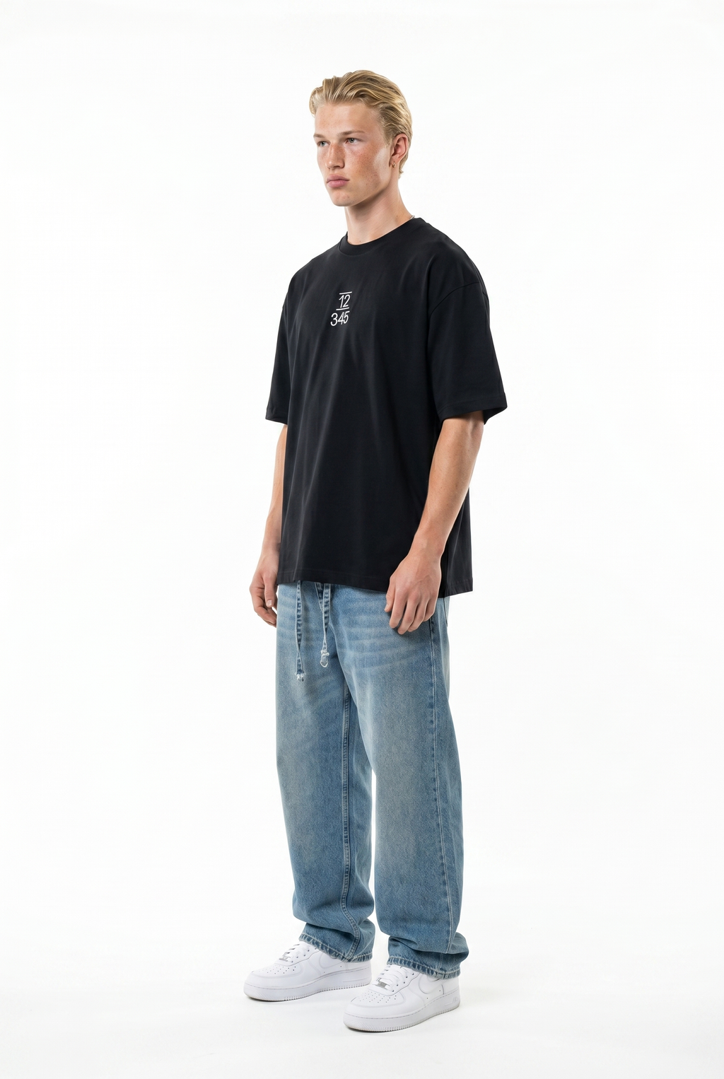 Embroidered Oversized T-Shirt Black