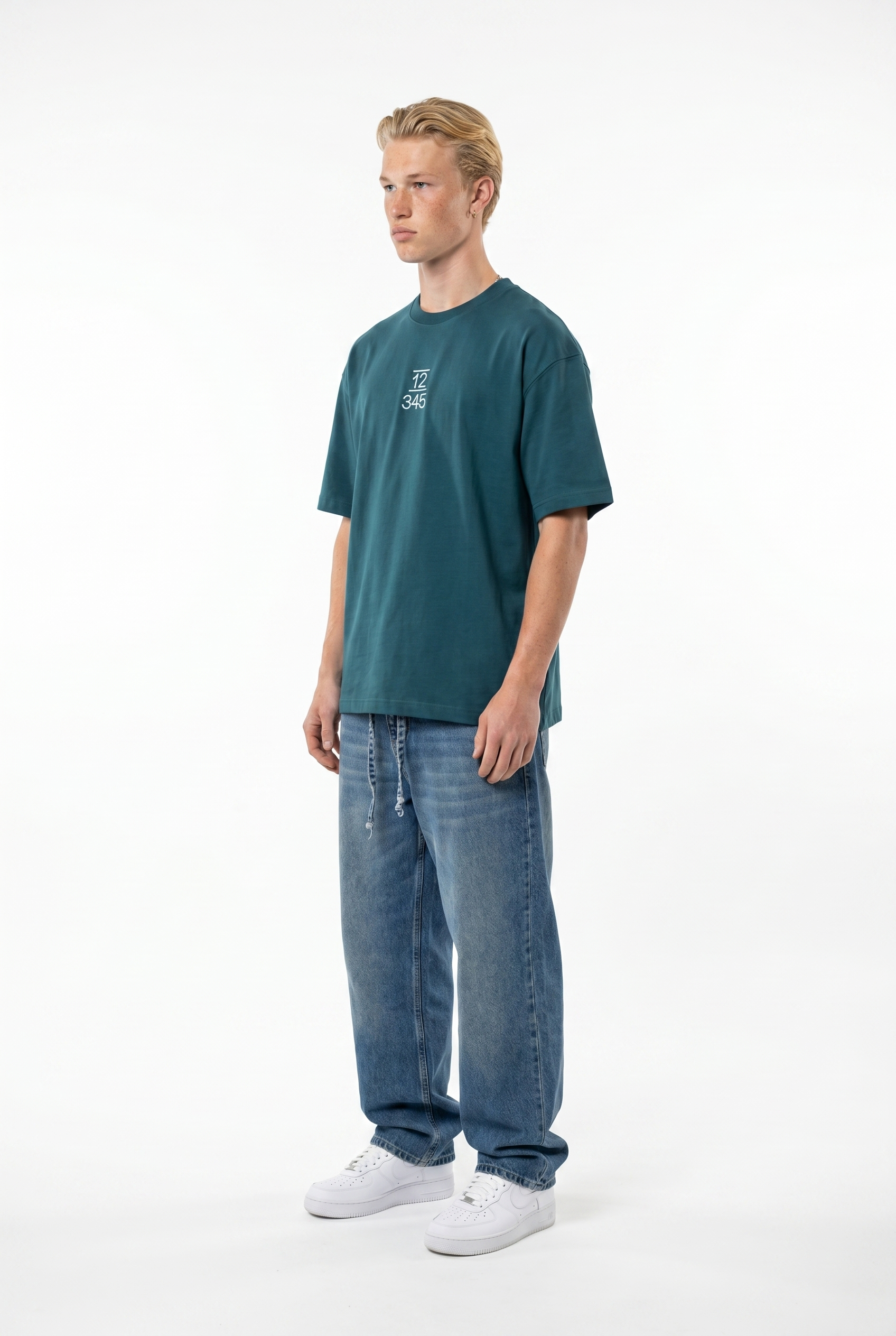 Embroidered Oversized T-Shirt Emerald