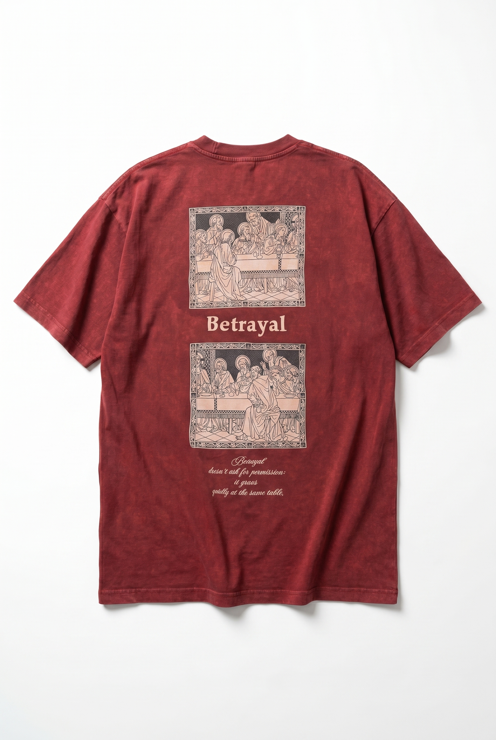 Betrayal Washed Oversized T-Shirt Burgundy