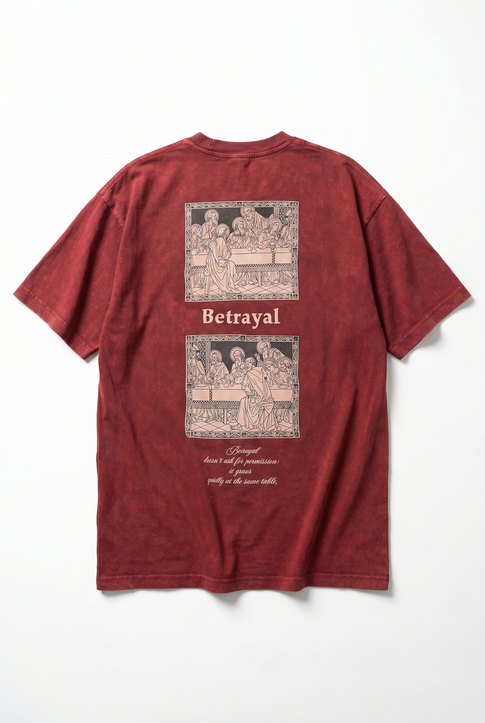 Betrayal Washed Oversized T-Shirt Burgundy