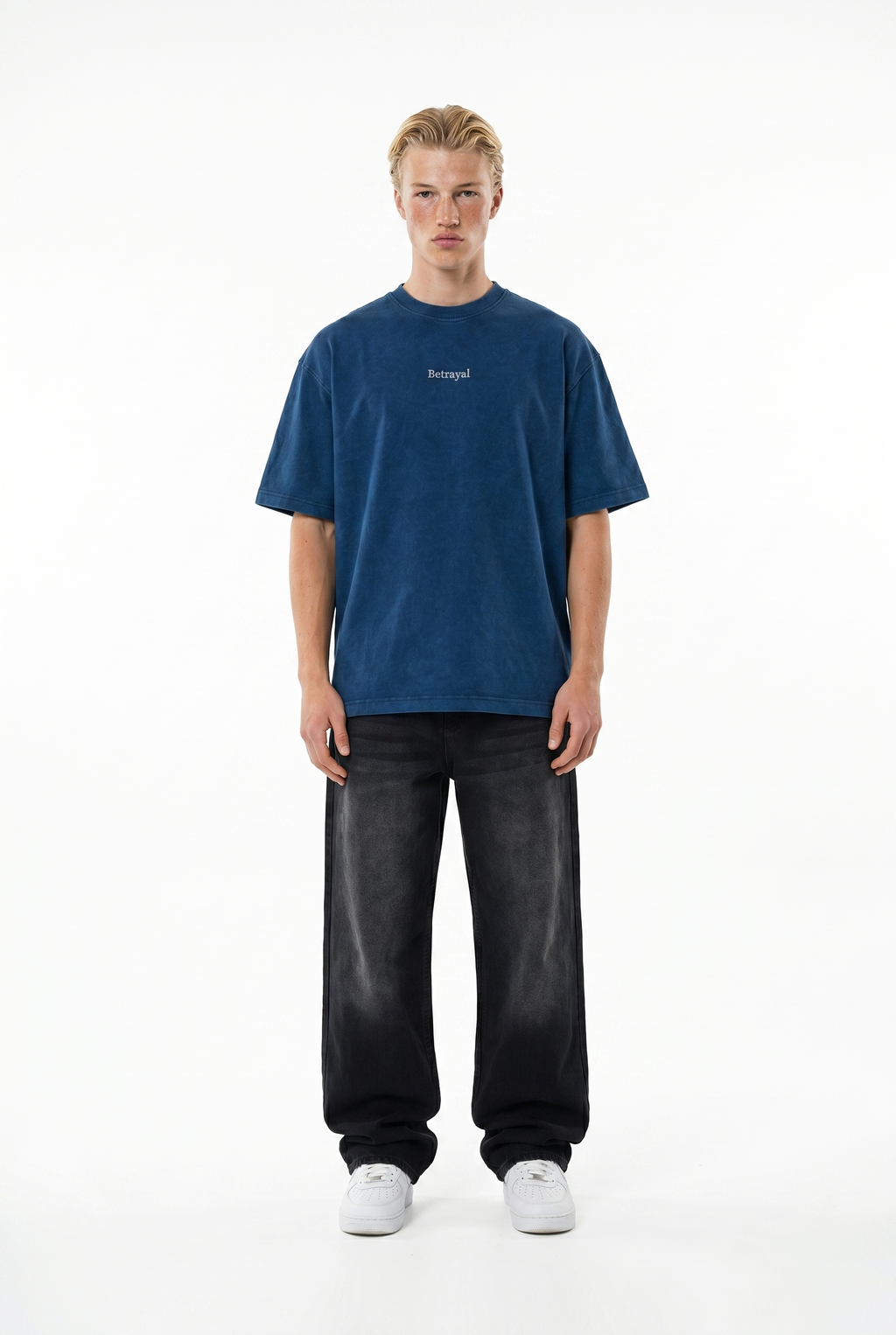 Betrayal Washed Oversized T-Shirt Navy