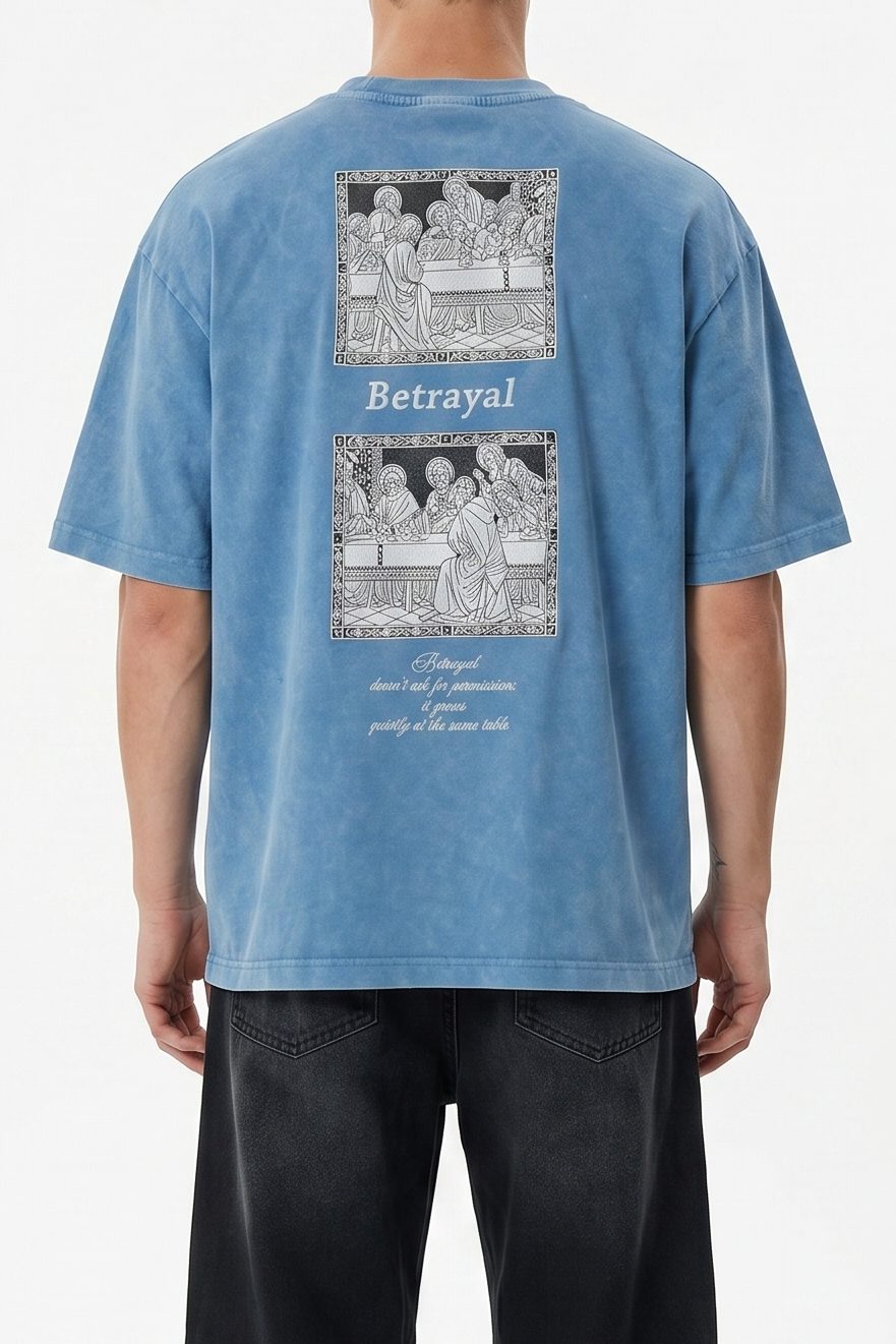 Betrayal Washed Oversized T-Shirt Baby Blue