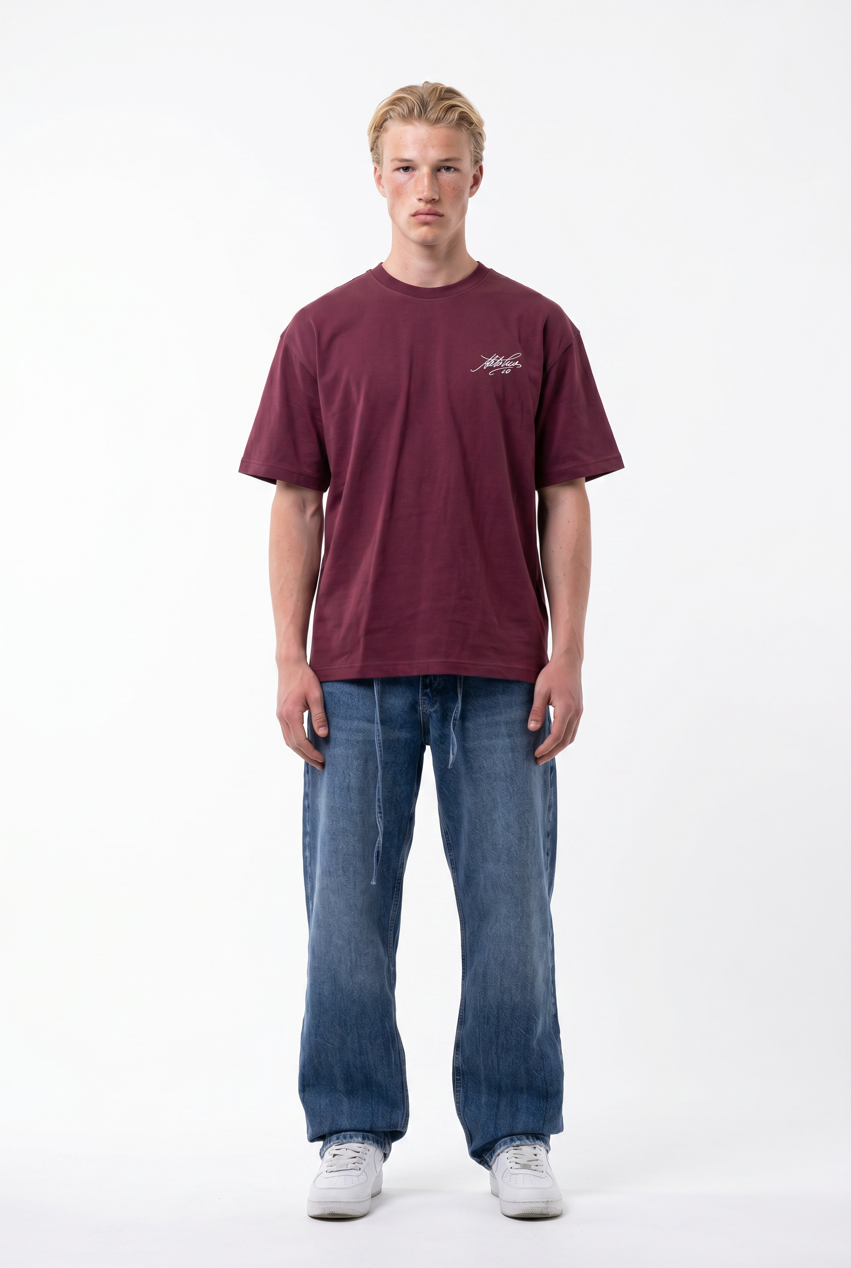 Piero Oversized T-Shirt Burgundy