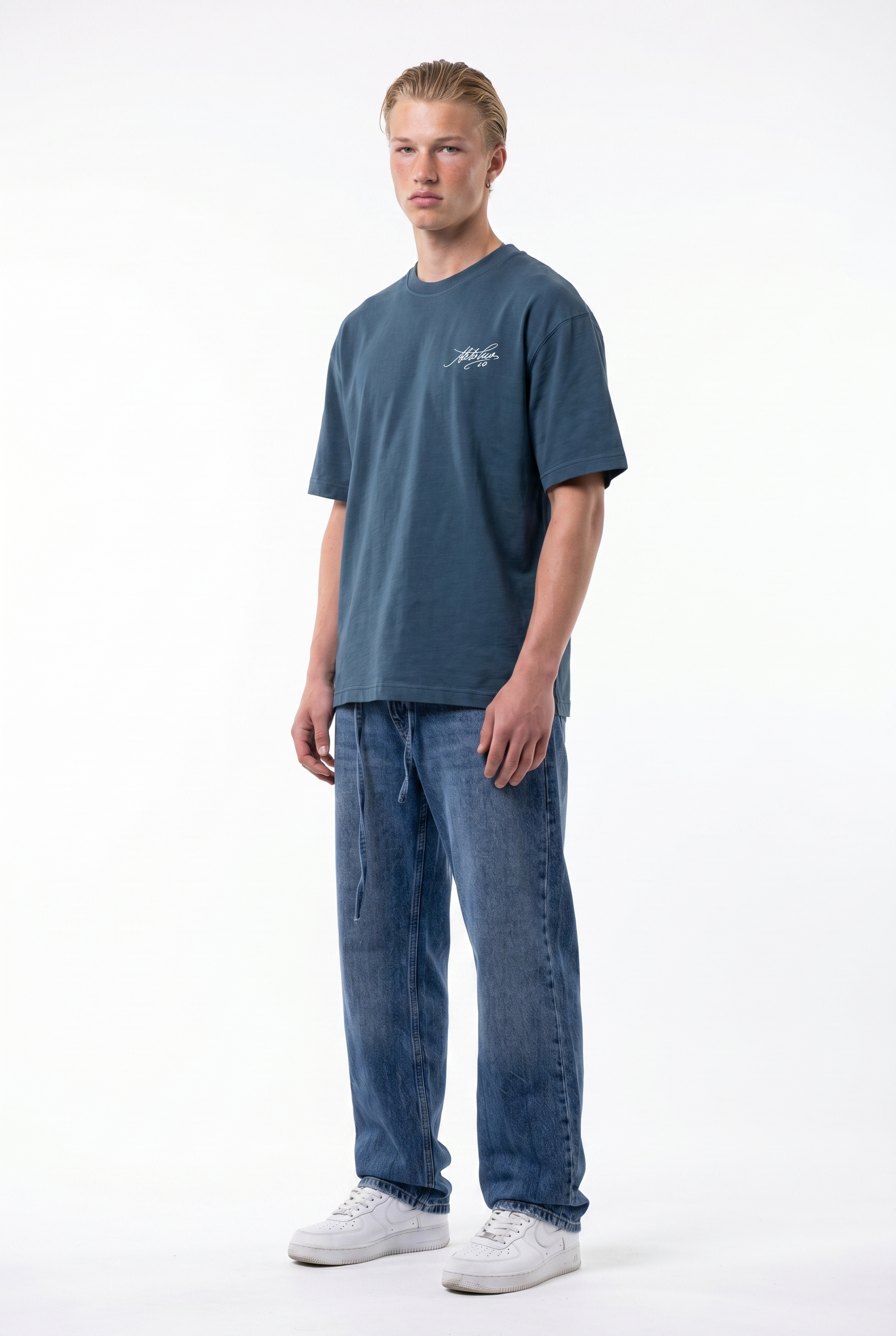 Piero Oversized T-Shirt Petrol Blue