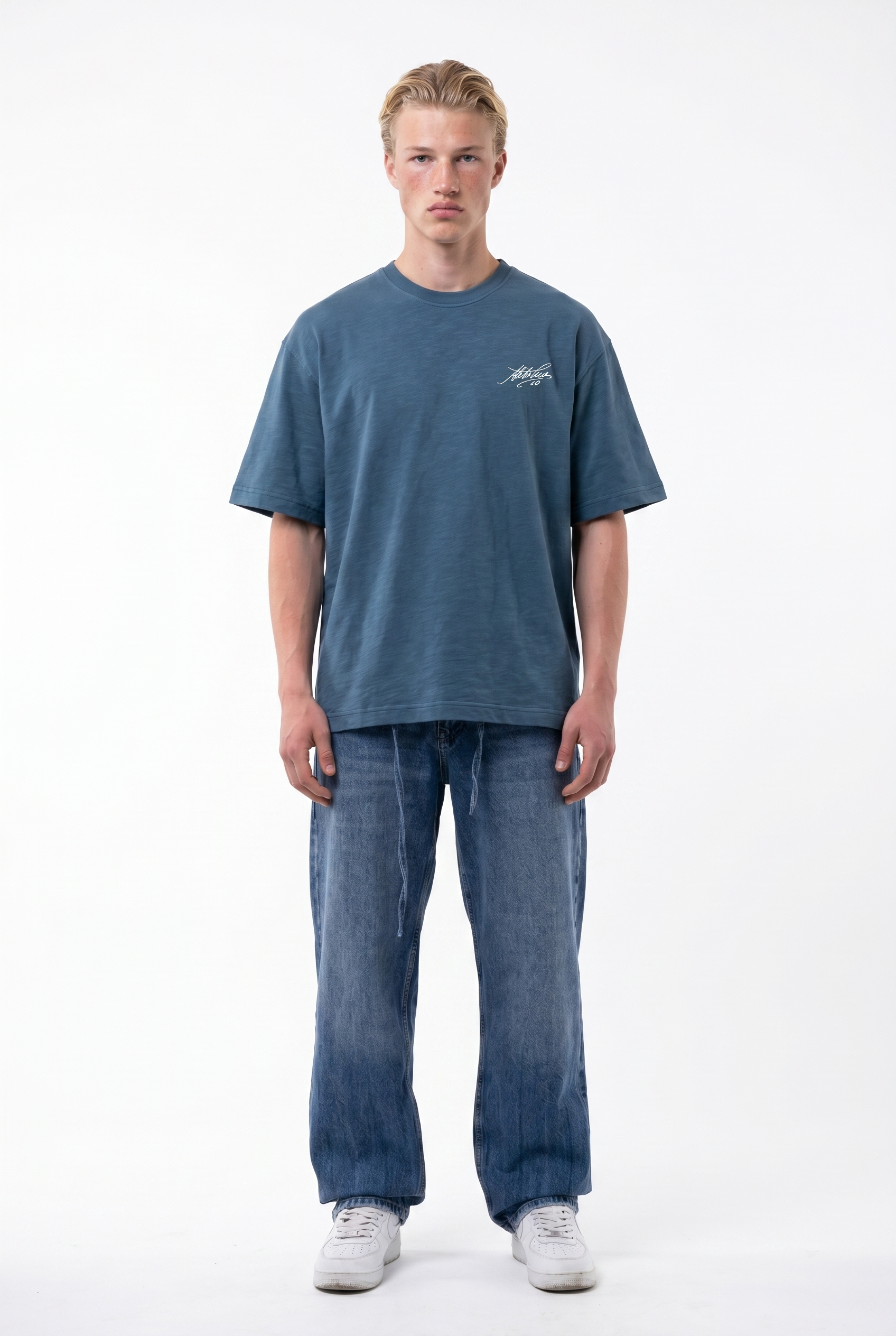 Piero Oversized T-Shirt Petrol Blue