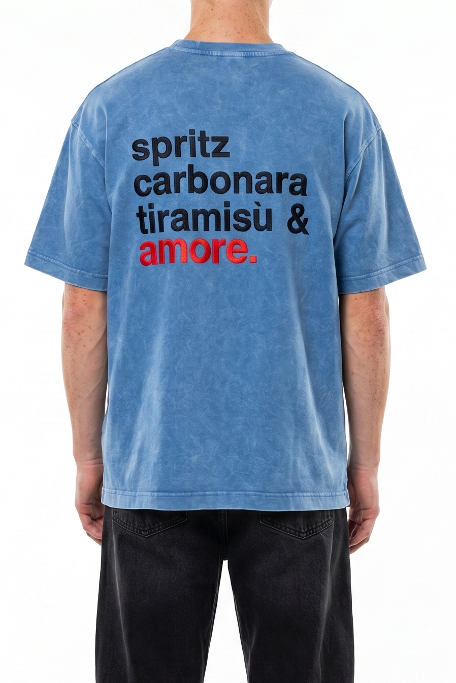 Amore Washed Oversized T-Shirt Blue