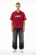 24207 Washed Oversized T-Shirt Burgundy