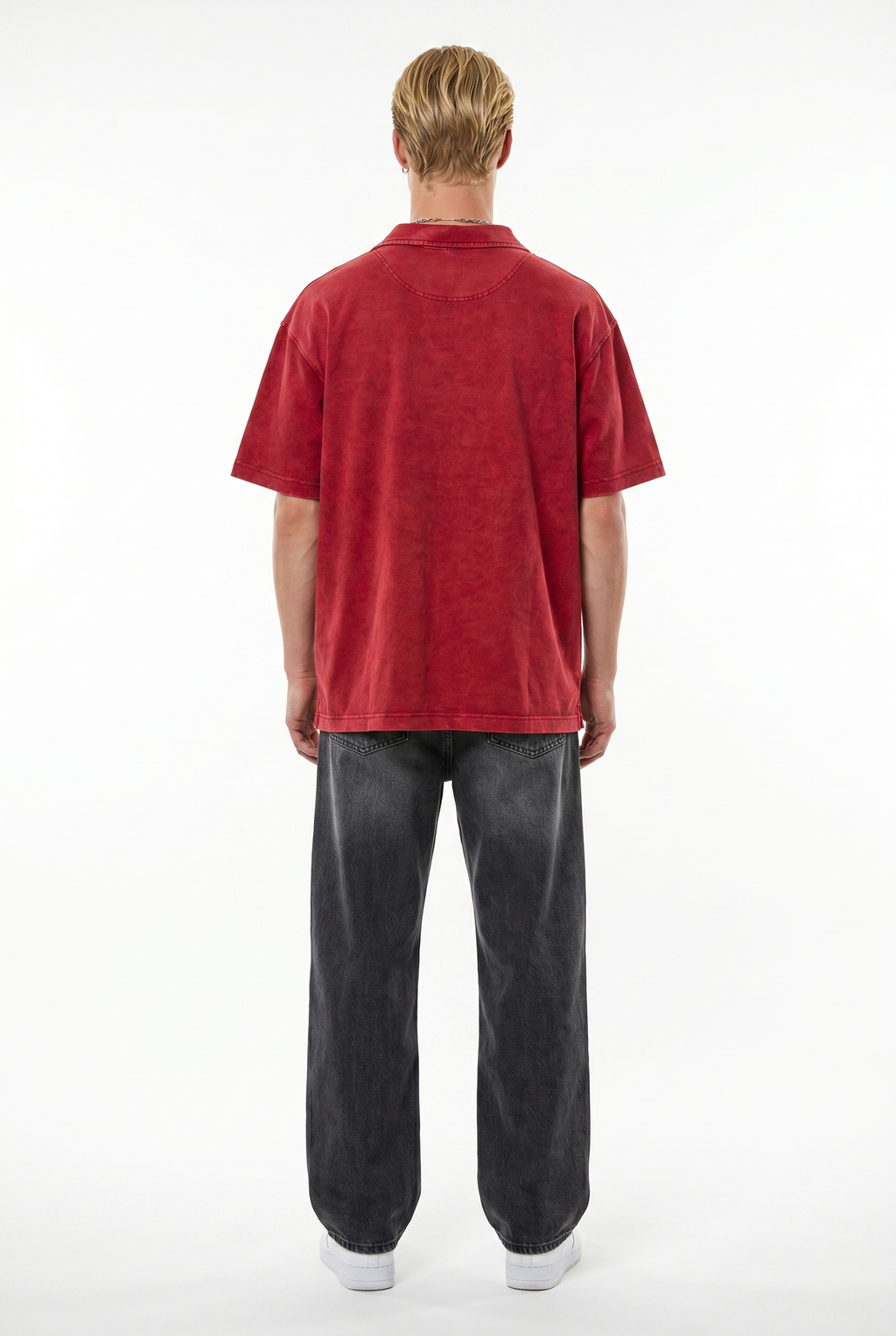 24207 Washed Oversized T-Shirt Burgundy