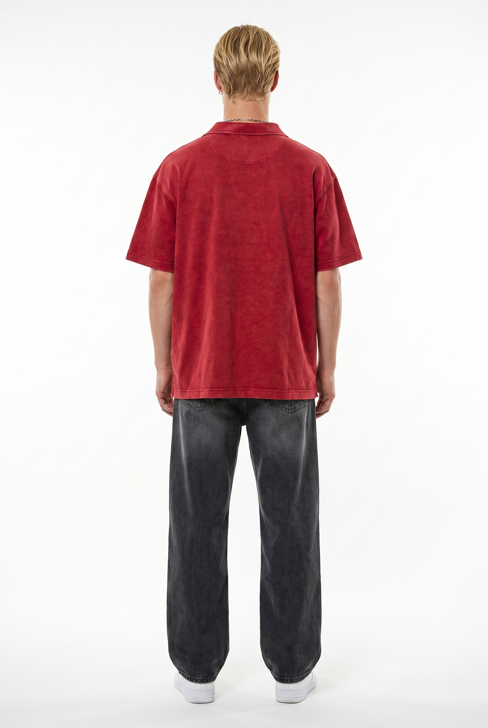24207 Washed Oversized T-Shirt Burgundy