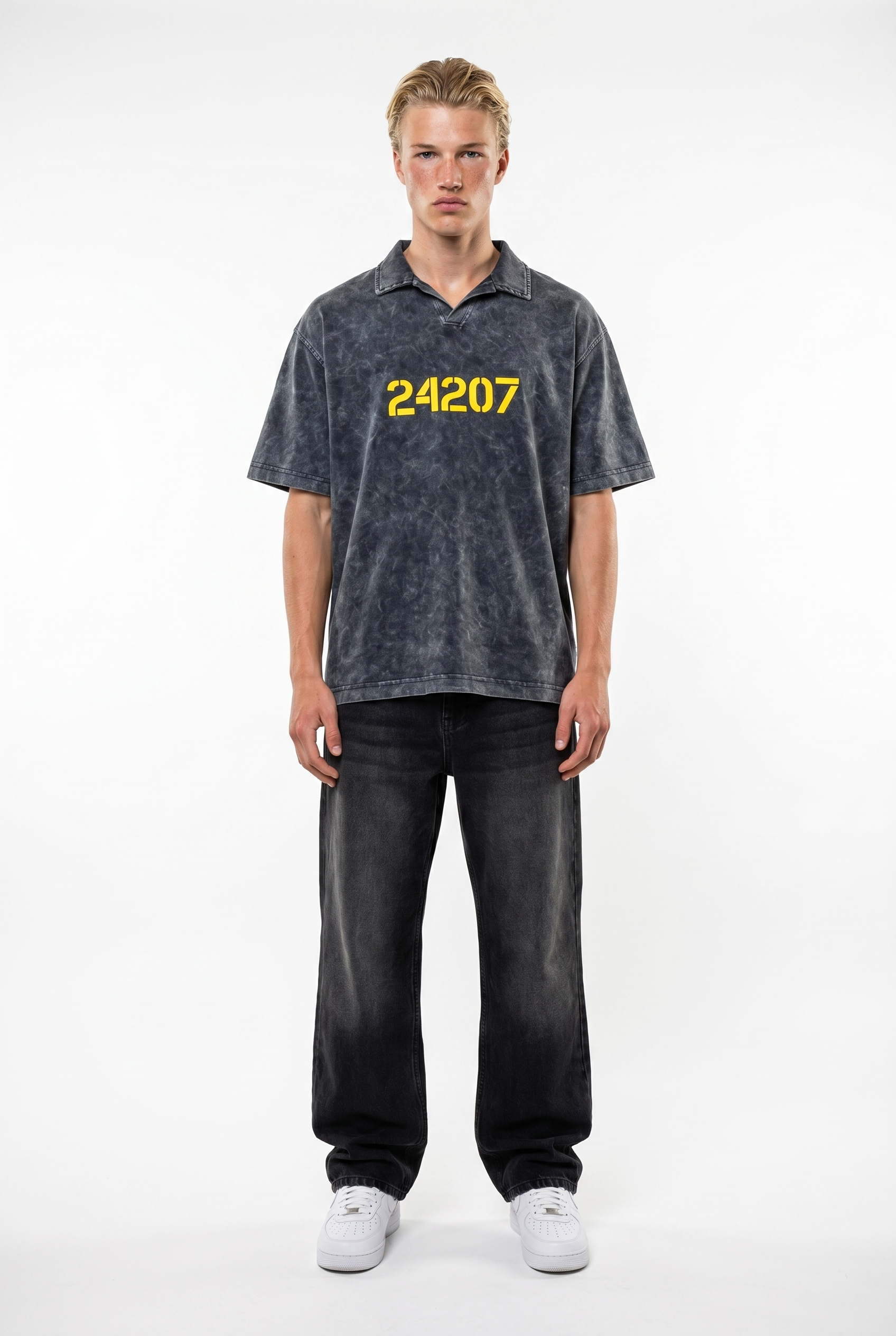 24207 Washed Oversized T-Shirt Black