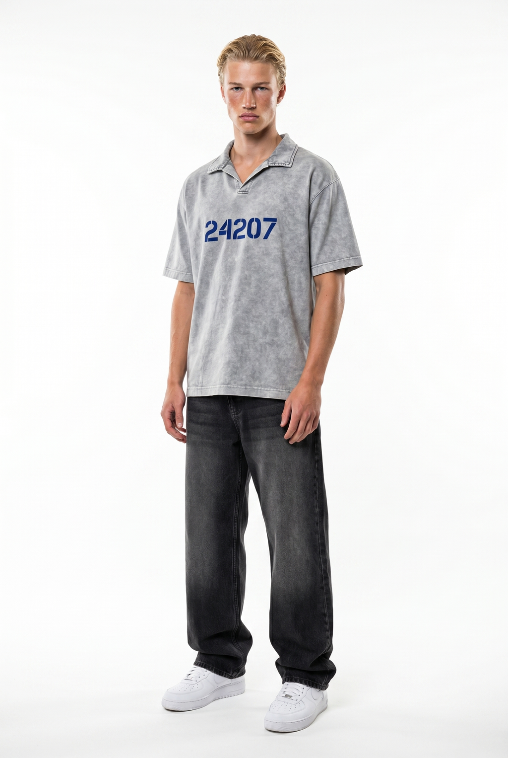 24207 Washed Oversized T-Shirt Gray