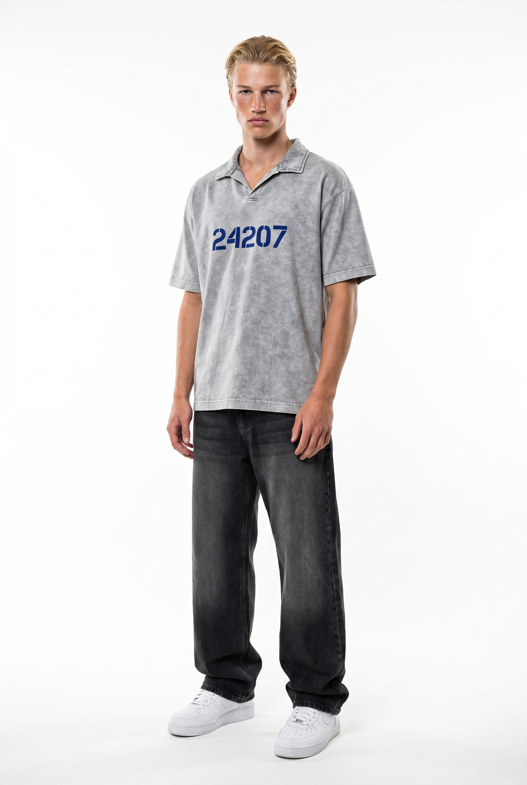 24207 Washed Oversized T-Shirt Gray