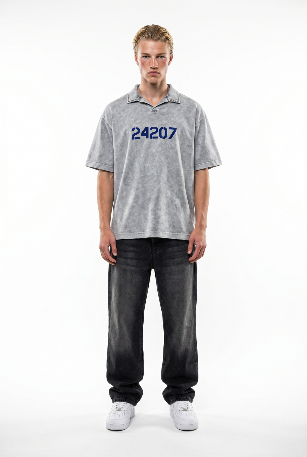 24207 Washed Oversized T-Shirt Gray