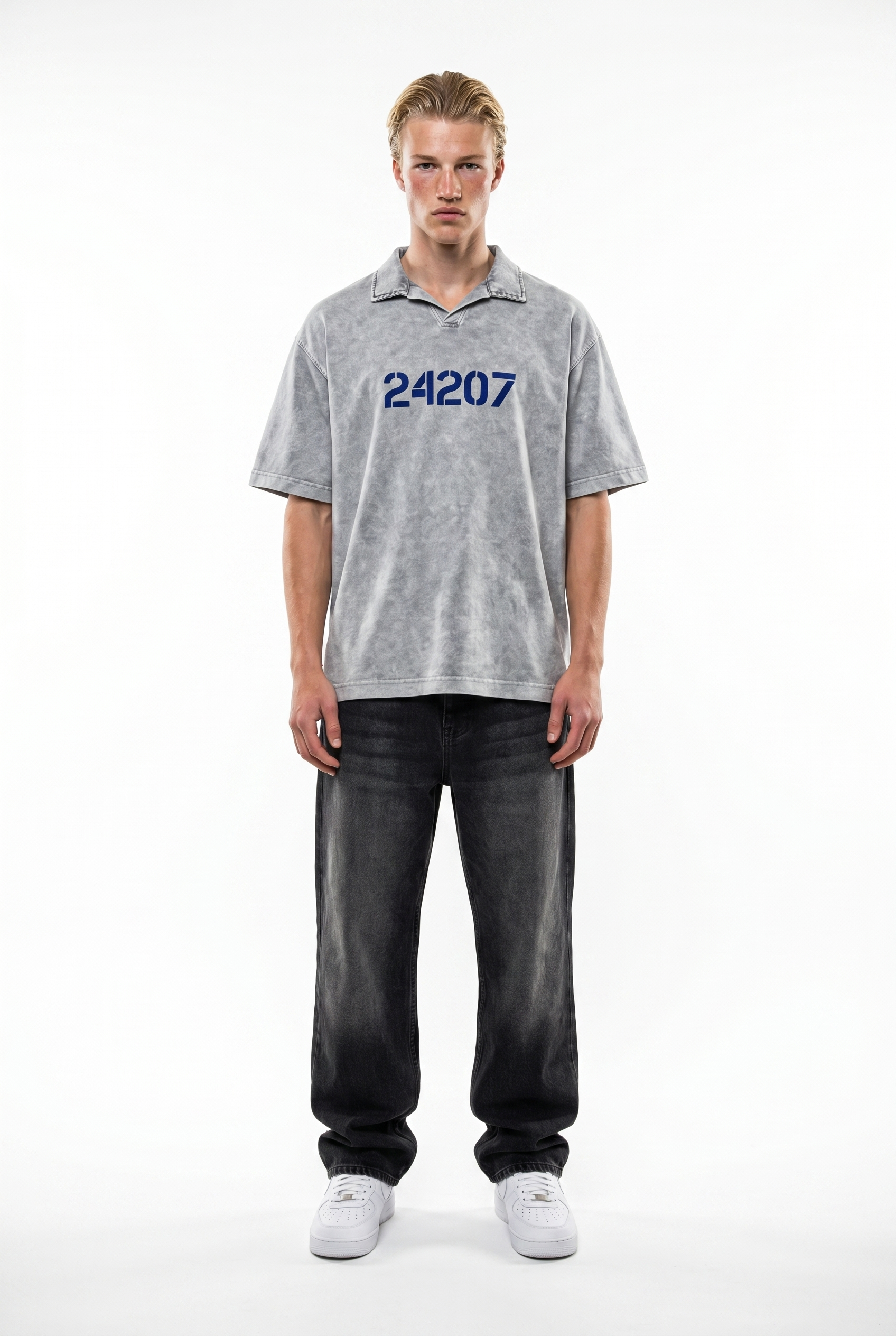 24207 Washed Oversized T-Shirt Gray