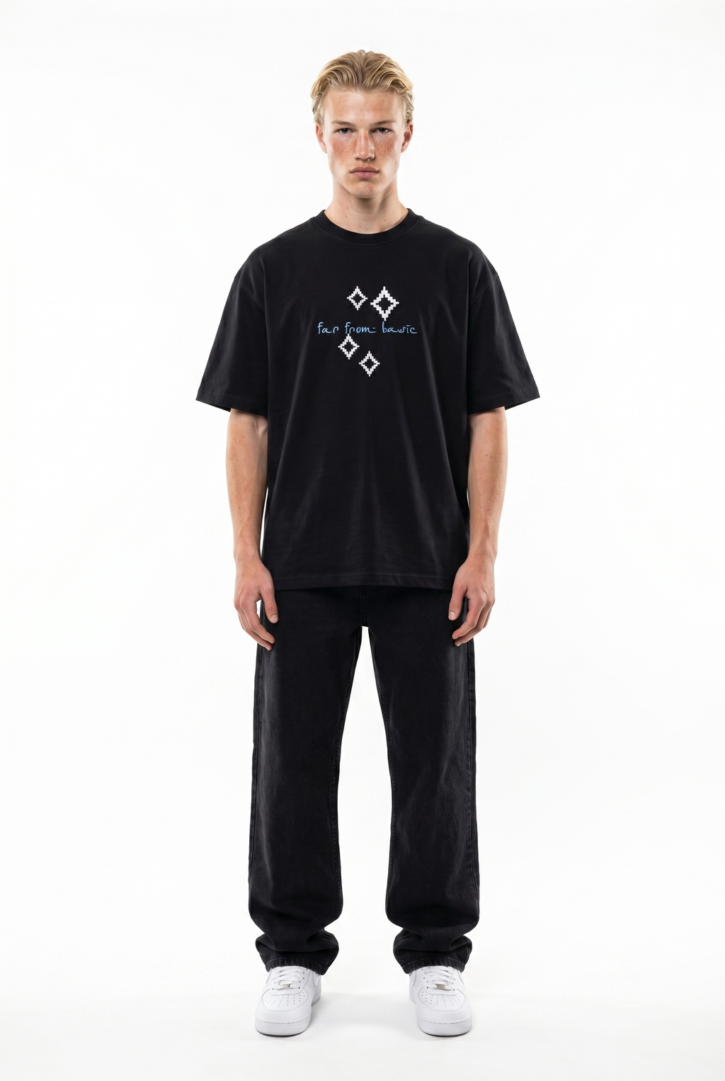 FFB Embroidered Oversized T-Shirt Black
