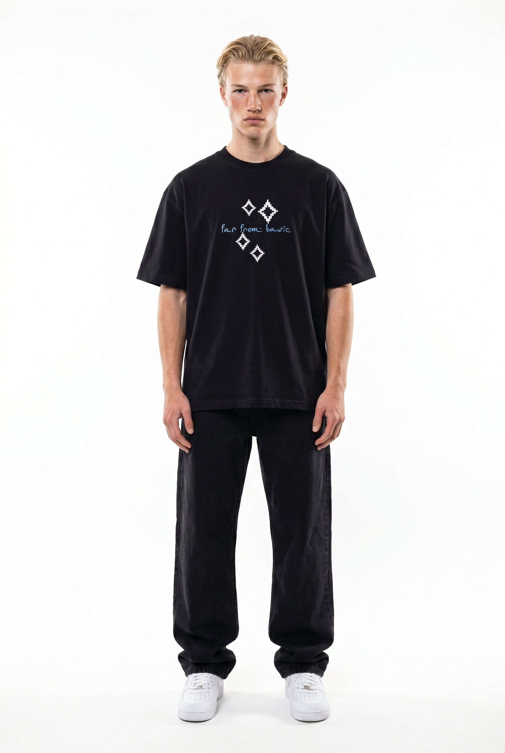 FFB Embroidered Oversized T-Shirt Black