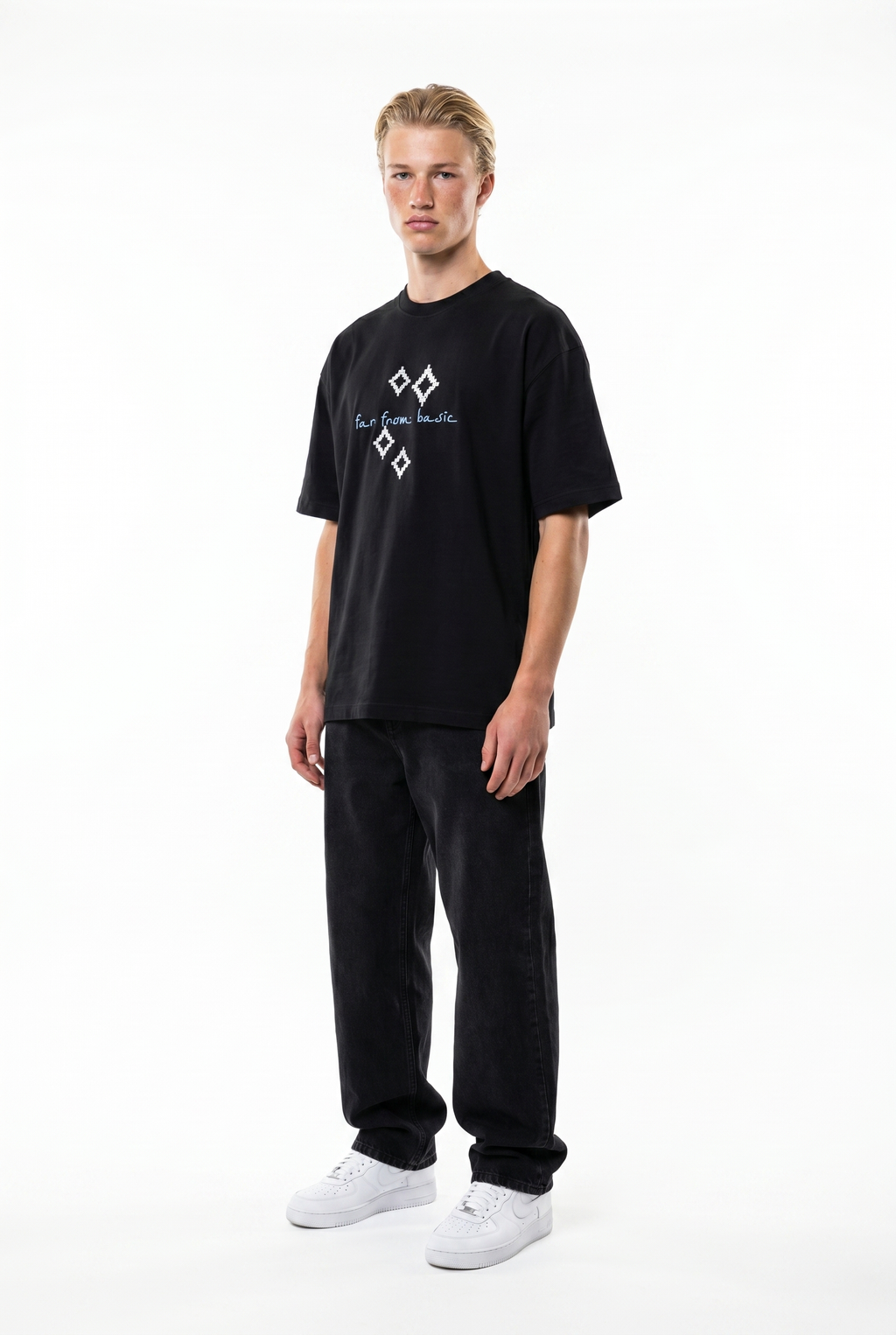 FFB Embroidered Oversized T-Shirt Black