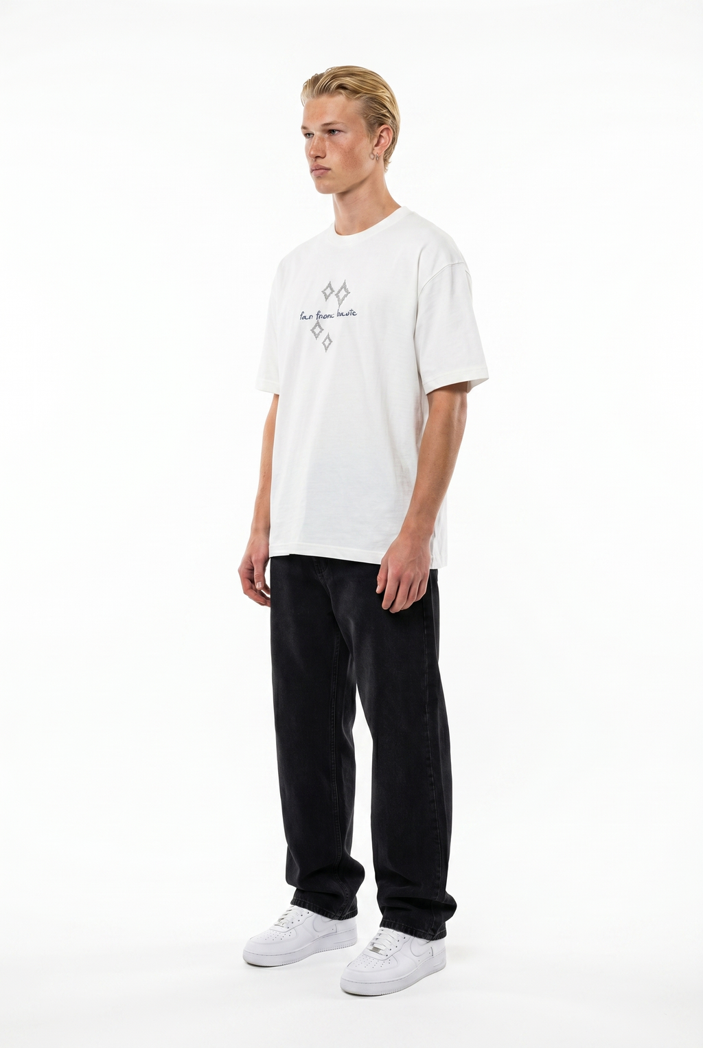 FFB Embroidered Oversized T-Shirt Ecru