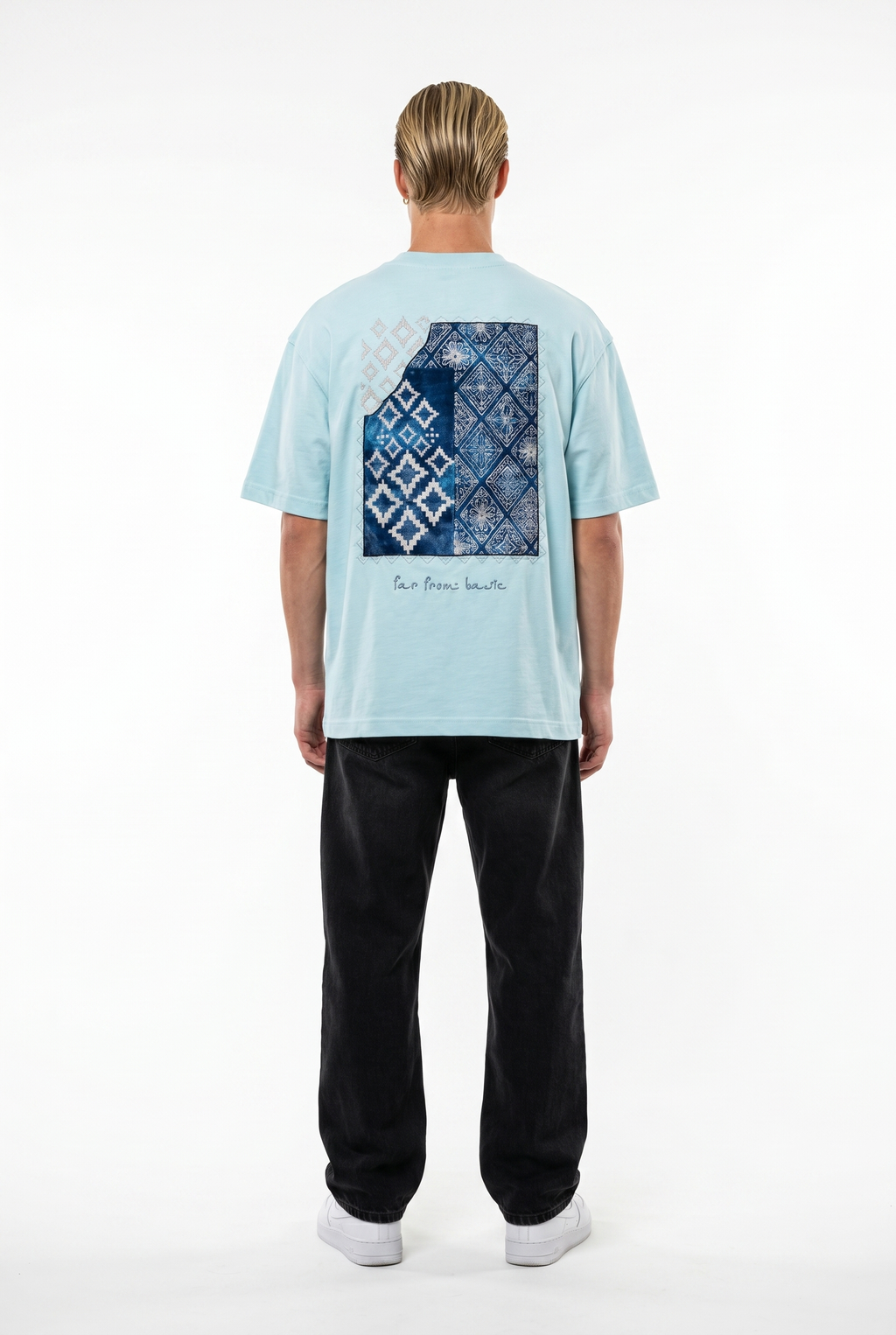 FFB Embroidered Oversized T-Shirt Baby Blue
