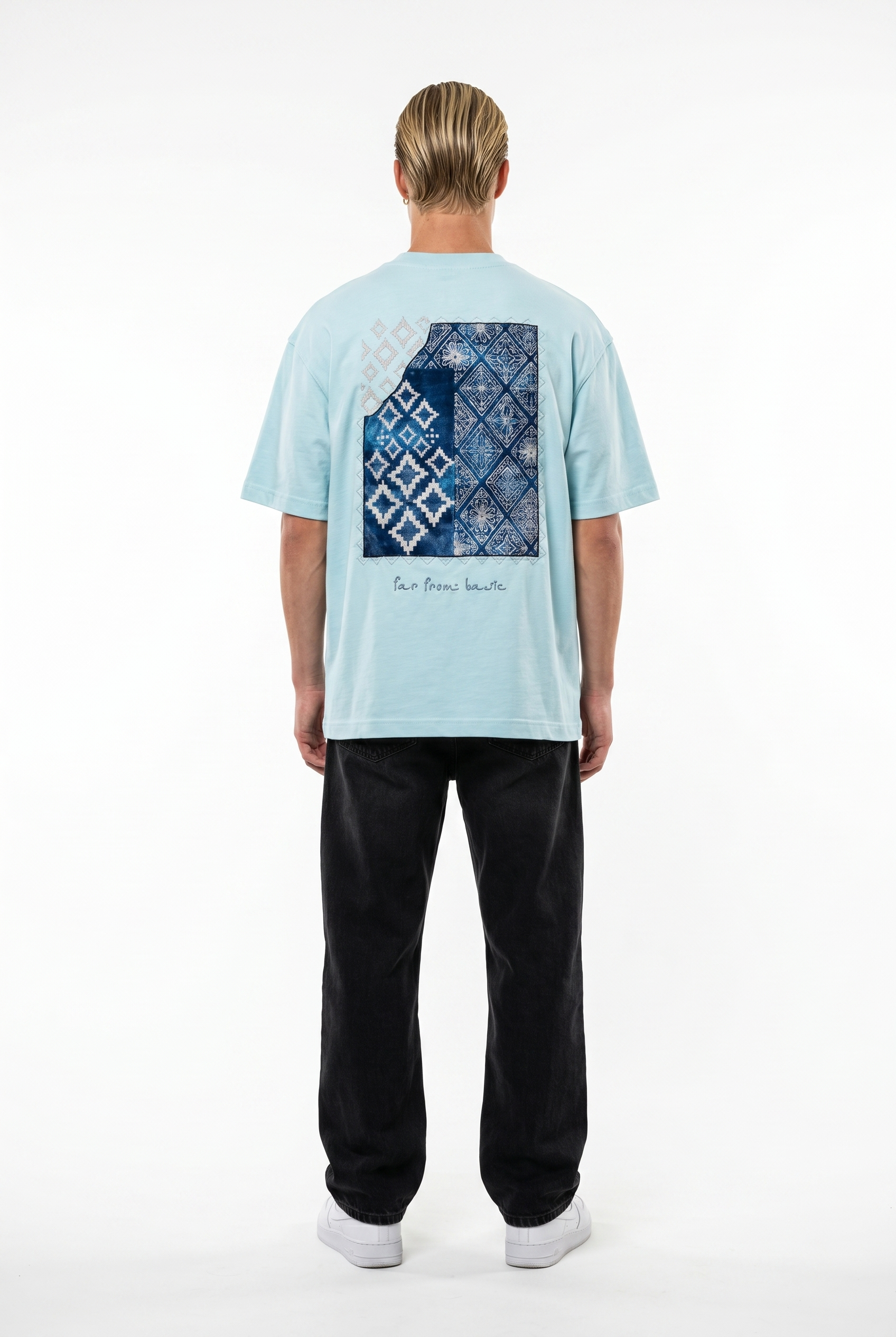 FFB Embroidered Oversized T-Shirt Baby Blue