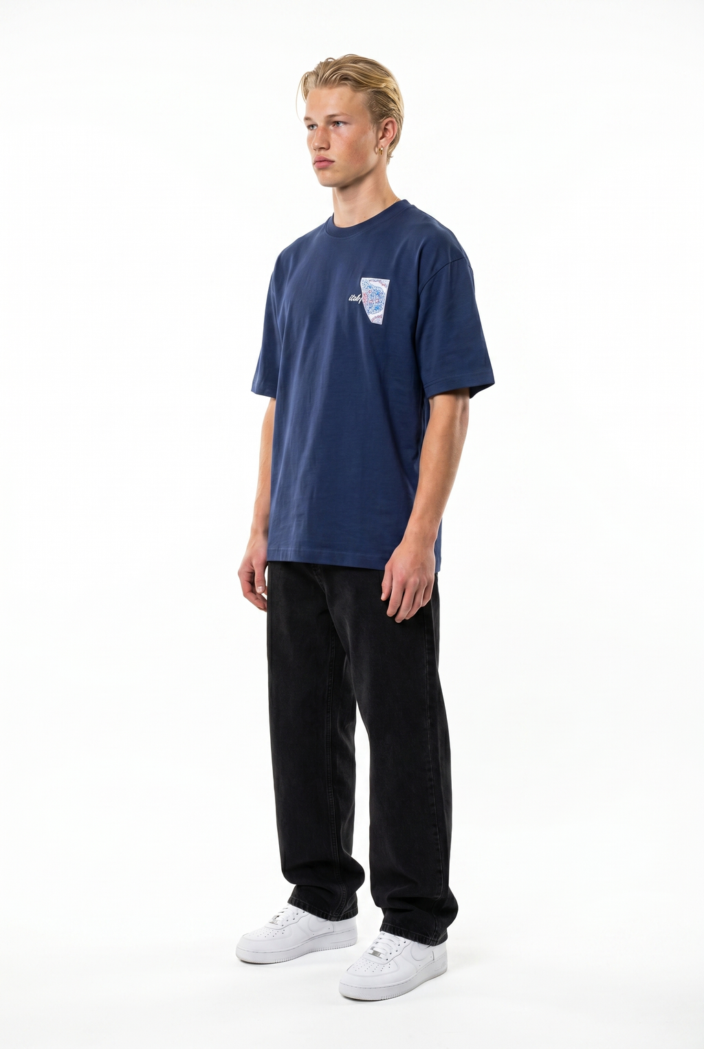 Itsbyzey Oversized T-Shirt Navy
